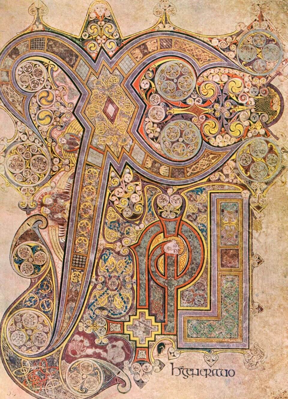 The Chi Rho page from the Book of Kells, folio 34r.